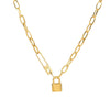 Wholesale Hiphop Style Ushaped Titanium Steel And Stainless Steel Lock Pendant Necklace For Women With Electroplating