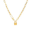 Wholesale Hiphop Style Ushaped Titanium Steel And Stainless Steel Lock Pendant Necklace For Women With Electroplating