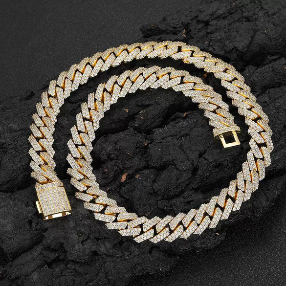 Wholesale Hiphop Style Zirconinlaid Copper Cuban Chain Diamondshaped Necklace Jewelry