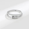 Wholesale Hipster Hip Hop Rotating Personality Ring S925 Sterling Silver Geometric Fivering Zircon Electroplated