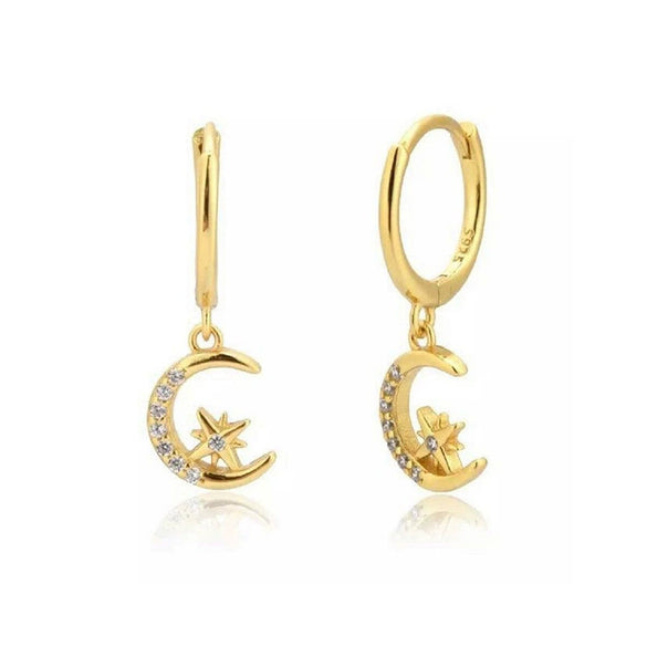 Wholesale Hipster Light Luxury Elegant Women's Earrings With Zircon Inlay Geometric Flower And Star Shape