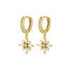 Wholesale Hipster Light Luxury Elegant Women's Earrings With Zircon Inlay Geometric Flower And Star Shape