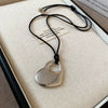 Wholesale Hollow Double Heart Pendant Necklace Alloy Clavicle Chain With Electroplating For Women Sweet Cool Style