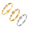Wholesale Hollow Jewelry Devil's Eye Tree Of Life Diamond Design Sense 316L Stainless Steel Goldplated Bracelet