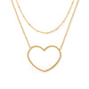 Wholesale Hollow Love Folded Clavicle Chain Jewelry In Stainless Steel With Pvd Plated 18K Gold And Geometric Styling