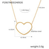 Wholesale Hollow Love Folded Clavicle Chain Jewelry In Stainless Steel With Pvd Plated 18K Gold And Geometric Styling
