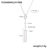 Wholesale Hollow Rectangular Zircon Double Clavicle Necklace For Women Titanium Steel 18K Gold Plated Geometric Style