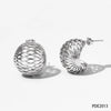 Wholesale Hollow Spherical Stainless Steel Earrings With Metal Mesh Hemisphere Design And Electroplating For Women
