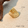 Wholesale Hollow Stainless Steel Ring With Heart Shape Minimalist Style Electroplating Processing For Women