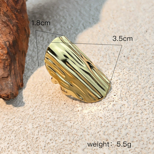 Wholesale Hollow Stainless Steel Ring With Heart Shape Minimalist Style Electroplating Processing For Women