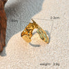 Wholesale Hollow Stainless Steel Ring With Heart Shape Minimalist Style Electroplating Processing For Women