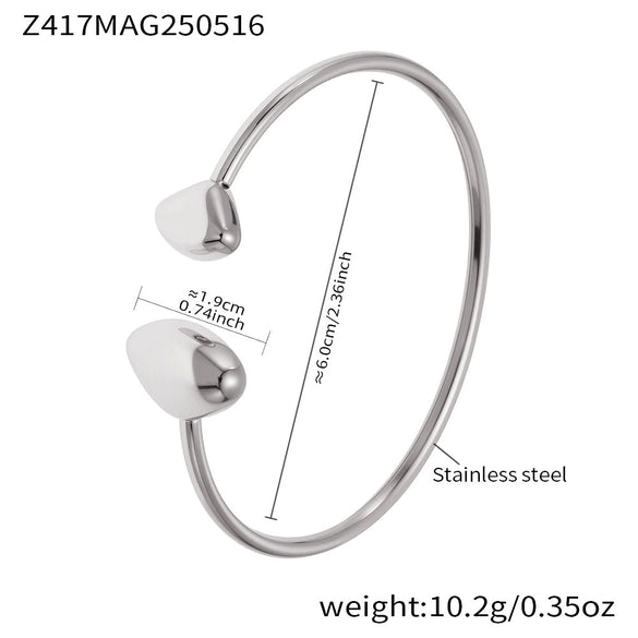 Wholesale Hollow Triangle Geometric Elastic Stainless Steel Bracelet With Electroplating And Open Texture In 18K Real Gold