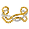 Wholesale Hollow Wave Pattern 18K Gold Plated Stainless Steel Open Bracelet For Women