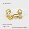 Wholesale Hollow Wave Pattern 18K Gold Plated Stainless Steel Open Bracelet For Women