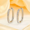 Wholesale Hoop Earrings Copper Inlaid Zircon Geometric Style Electroplated For Women
