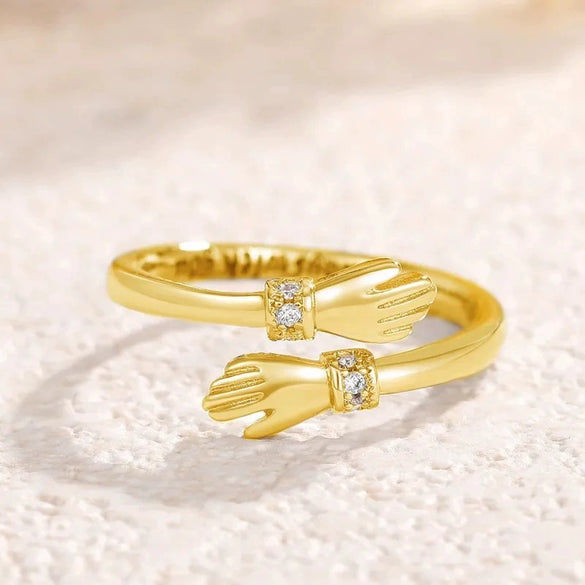 Wholesale Hug Style 925 Sterling Silver Ring With Electroplating For Women And Men