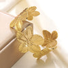 Wholesale Hydraulic Pressure Vintage Flower Stainless Steel Open Bracelet