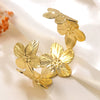 Wholesale Hydraulic Pressure Vintage Flower Stainless Steel Open Bracelet
