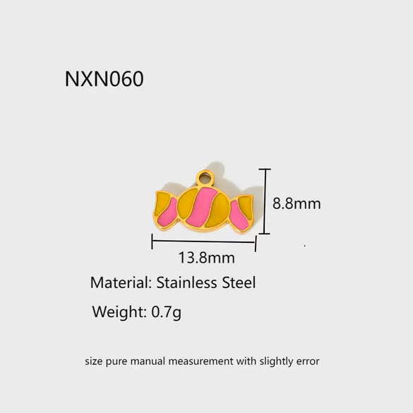 Wholesale Ice Cream Cone Candy Stainless Steel Electroplated Pendant Jewelry Accessories For Women