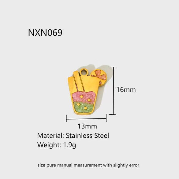 Wholesale Ice Cream Cone Candy Stainless Steel Electroplated Pendant Jewelry Accessories For Women