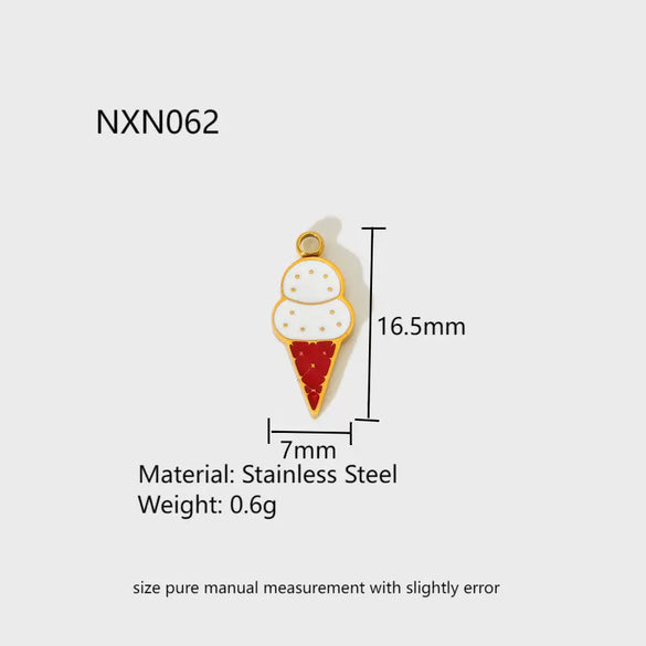 Wholesale Ice Cream Cone Candy Stainless Steel Electroplated Pendant Jewelry Accessories For Women