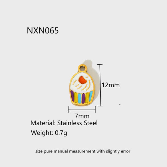 Wholesale Ice Cream Cone Candy Stainless Steel Electroplated Pendant Jewelry Accessories For Women