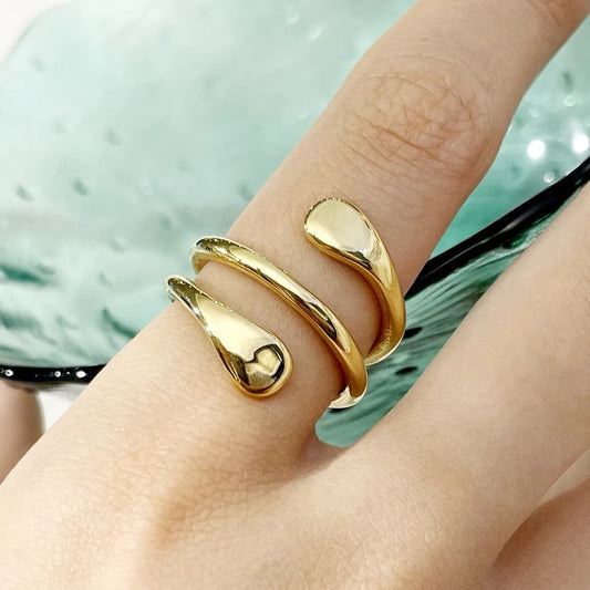 Wholesale Ig Style Casual Commute Solid Color Stainless Steel Plating Gold Plated Rings