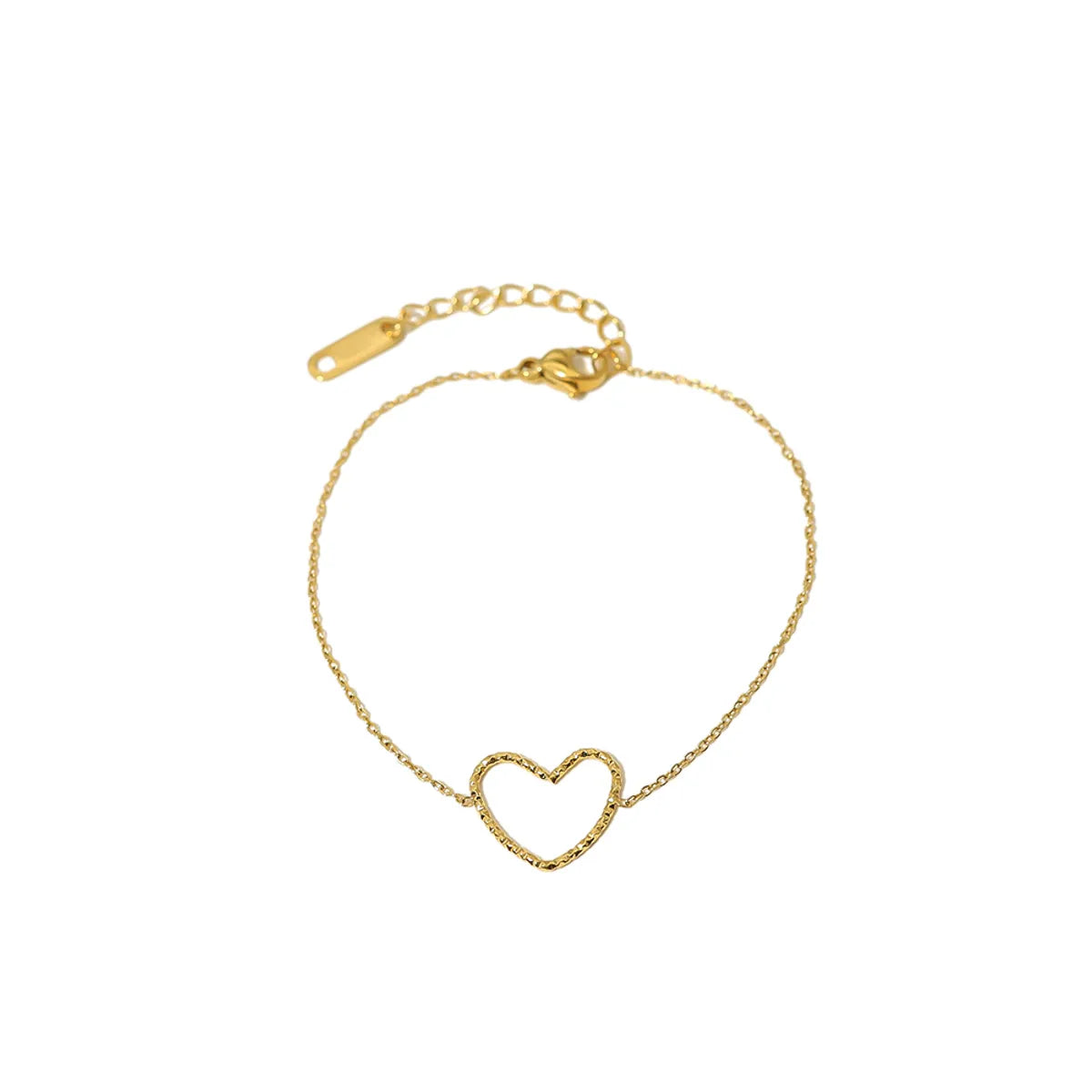 Wholesale Ig Style French Style Commute Heart Shape Stainless Steel Titanium Steel Plating Metal 18k Gold Plated Bracelets