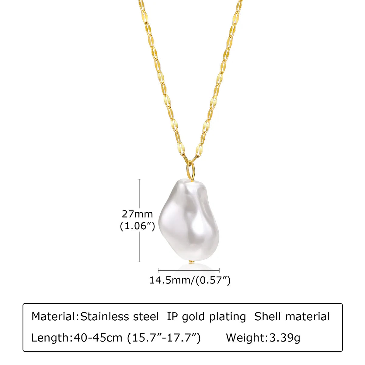 Wholesale Ig Style French Style Geometric Stainless Steel Plating 18k Gold Plated Necklace