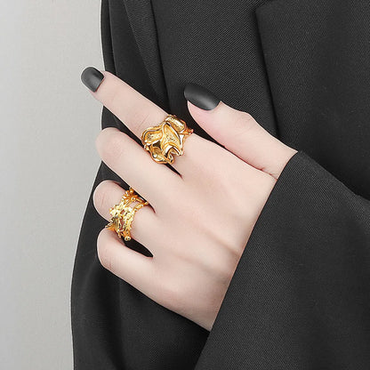 Wholesale IG Style Geometric Copper Plating Open Rings