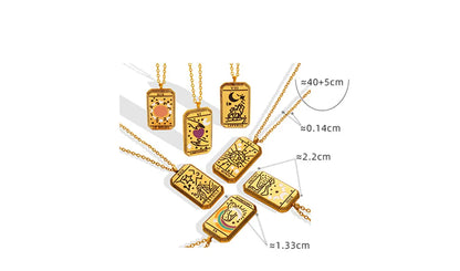 Wholesale Ig Style Gothic Geometric Titanium Steel Plating 18k Gold Plated Pendant Necklace