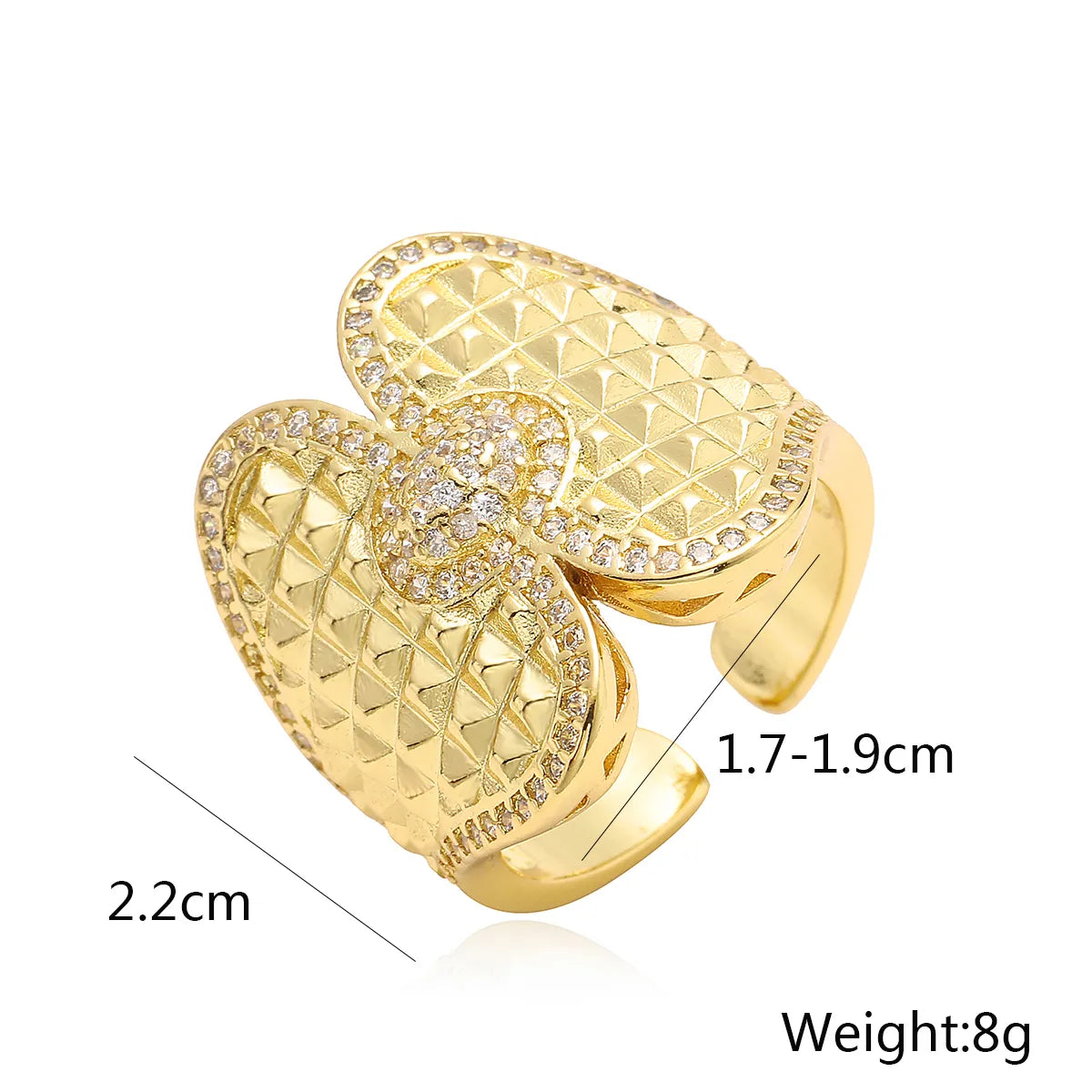 Wholesale IG Style Modern Style Classic Style Geometric Spiral Stripe Copper Inlay 18K Gold Plated Zircon Open Rings