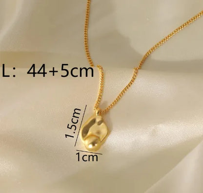 Wholesale IG Style Modern Style Classic Style Solid Color Copper 14K Gold Plated Pendant Necklace