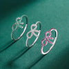 Wholesale IG Style Shiny Bow Knot Copper Hollow Out Inlay Zircon Rings