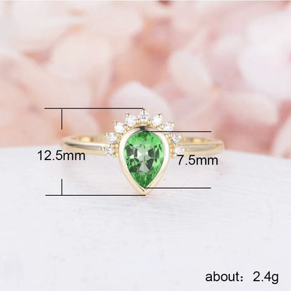 Wholesale IG Style Shiny Water Droplets Copper Inlay Zircon Rings