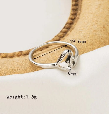 Wholesale IG Style Simple Style Heart Shape Solid Color Snake Copper 18K Gold Plated Open Rings