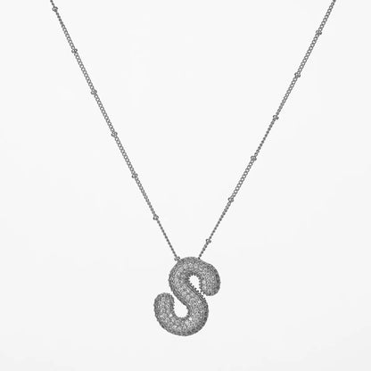 Copper Gold Plated Silver Plated IG Style Simple Style Plating Inlay Letter Zircon Pendant Necklace