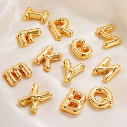 304 Stainless Steel Copper Gold Plated IG Style Simple Style Polishing Plating Letter Charms