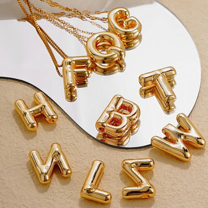 304 Stainless Steel Copper Gold Plated IG Style Simple Style Polishing Plating Letter Charms