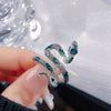 Wholesale IG Style Snake Copper Plating Inlay Zircon Open Rings