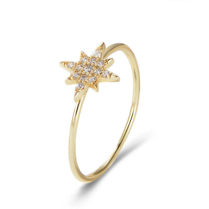 Wholesale Ig Style Star Sterling Silver Inlay Zircon Rings