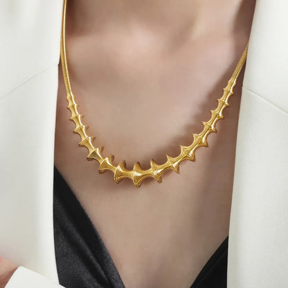 Wholesale Ig Style Streetwear Solid Color Titanium Steel Plating 18k Gold Plated Necklace