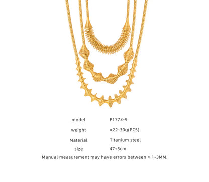 Wholesale Ig Style Streetwear Solid Color Titanium Steel Plating 18k Gold Plated Necklace