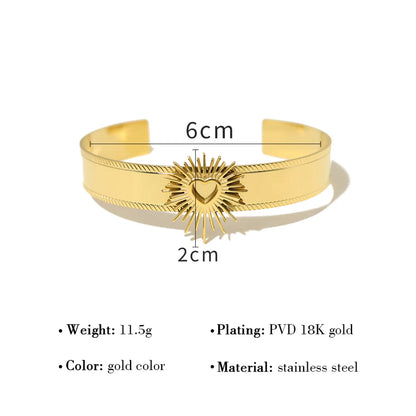 Ig Style Vacation French Style Heart Shape Titanium Steel Plating Bangle