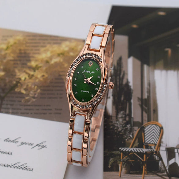 Wholesale Imitation Ceramic Oval Women's Leisure Quartz Watch