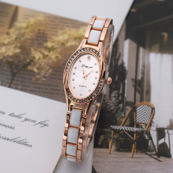 Wholesale Imitation Ceramic Oval Women's Leisure Quartz Watch