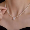 Wholesale Imitation Pearl And Alloy Necklace Retro Style Electroplating Beaded Chain For Women