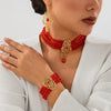 Wholesale Imitation Pearl Beaded Clavicle Necklace With Flower Pattern And Rhinestone Pendant In Retro Style For Women