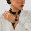 Wholesale Imitation Pearl Beaded Clavicle Necklace With Flower Pattern And Rhinestone Pendant In Retro Style For Women