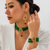 Wholesale Imitation Pearl Beaded Clavicle Necklace With Flower Pattern And Rhinestone Pendant In Retro Style For Women